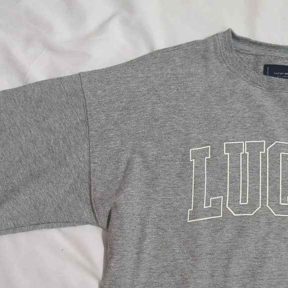 Lucky Brand Sueded Terry Crew, Color Gray Size M - Picture 8 of 15